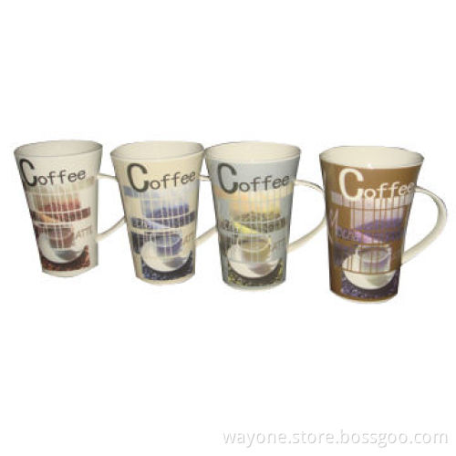 Mugs with 12oz Volume, Coffee Design, Ideal for Promotional Gifts, Porcelain or New Bone China